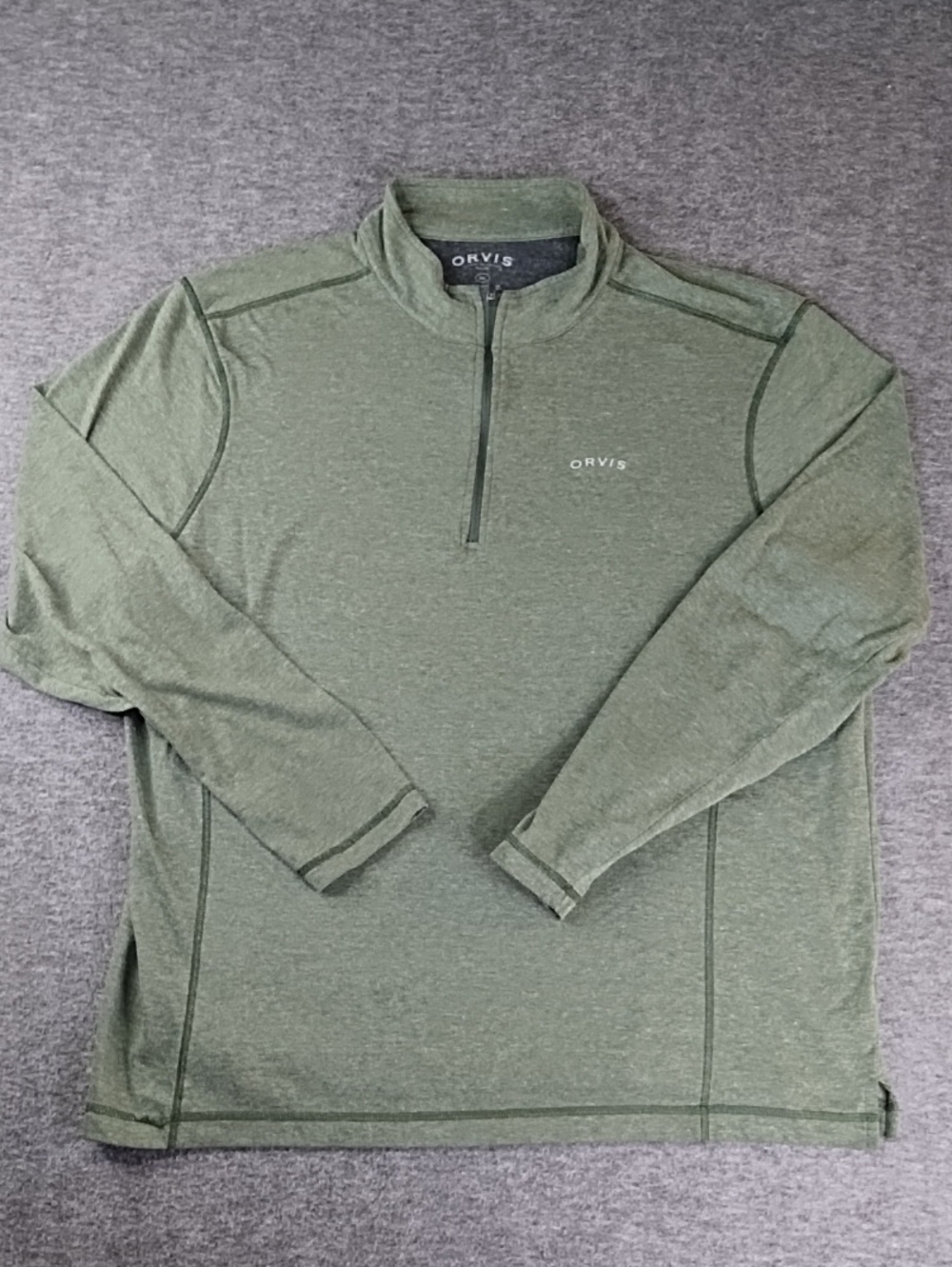 Orvis Olive Green Quarter-Zip Pullover